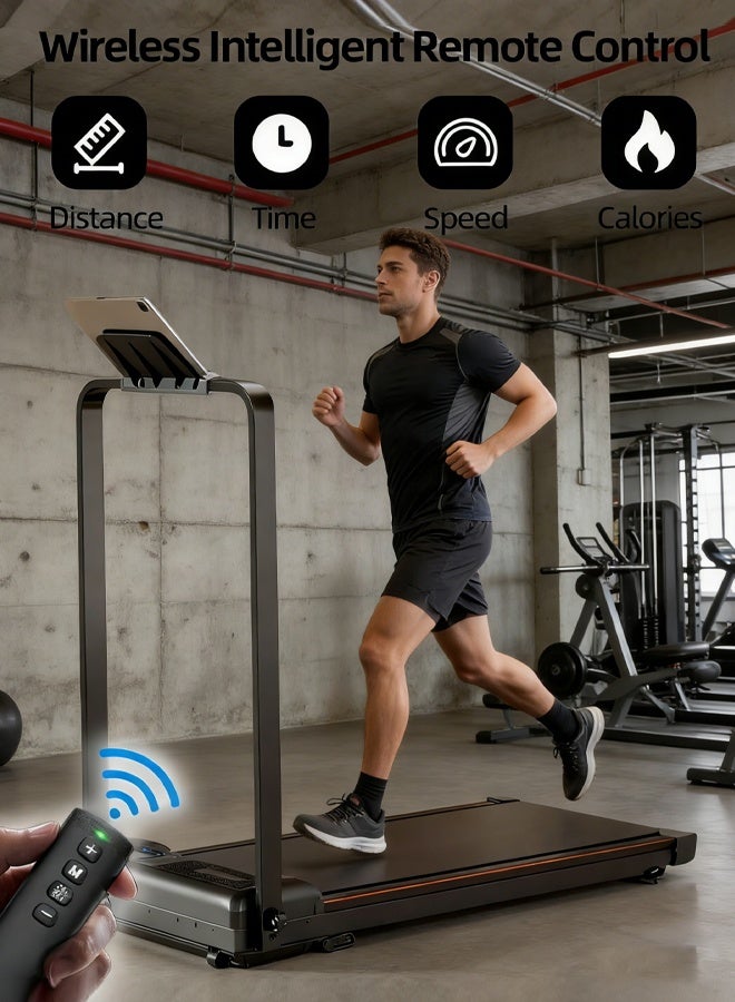 Favarey Treadmill with Incline Walking Pad with 8% Incline Portable Under Desk Treadmill Foldable Treadmills for Home and Office 2.0 HP Quiet Walking Pad Treadmill with 300 LBS Capacity 1-6 km/h iPad Holder - Image 2